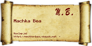 Machka Bea névjegykártya